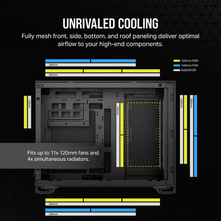 Case Gaming Corsair Airflow 2500D | Media Torre | Vidrio Templado | CC-9011263-WW