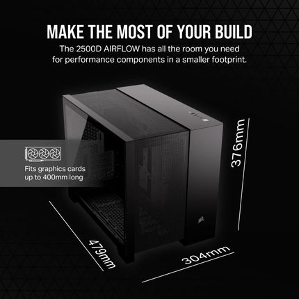 Case Gaming Corsair Airflow 2500D | Media Torre | Vidrio Templado | CC-9011263-WW