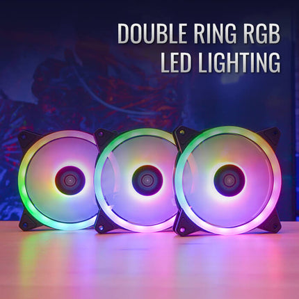 Abanico AeroCool Duo 12 Pro | 3 Ventiladores ARGB Pro | 120mm | Concentrador de Control RGB | Control Remoto