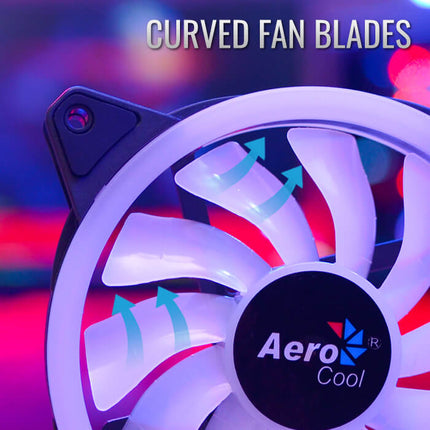 Abanico AeroCool Duo 12 Pro | 3 Ventiladores ARGB Pro | 120mm | Concentrador de Control RGB | Control Remoto