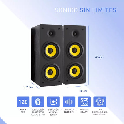 Parlantes Thonet & Vander HOCH™ Gen2 | 120W RMS | Bluetooth 5.3 | RCA | 5.25” Woofers