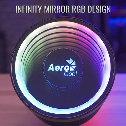 Abanico AeroCool Mirage 5 ARGB PWM 4P para CPU | Tecnología Heat Core Touch | Efecto de Iluminación RGB | Negro