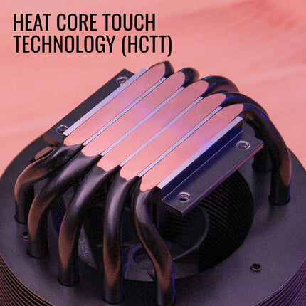 Abanico AeroCool Mirage 5 ARGB PWM 4P para CPU | Tecnología Heat Core Touch | Efecto de Iluminación RGB | Negro
