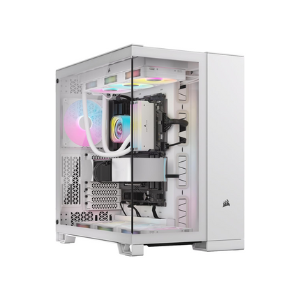 Case Gaming Corsair 6500X RGB White | Media Torre | Doble Cámara | Vidrio Templado | 3 Ventiladores RGB