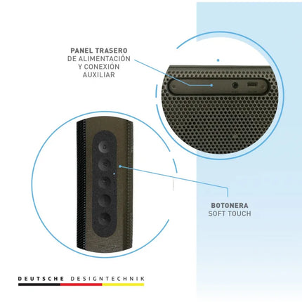 Parlante Portátil Thonet & Vander Ziegel | 30W RMS | Bluetooth 5.0 | TWS | Batería 30h | Micrófono Incorporado | Resistente al Agua IPX4