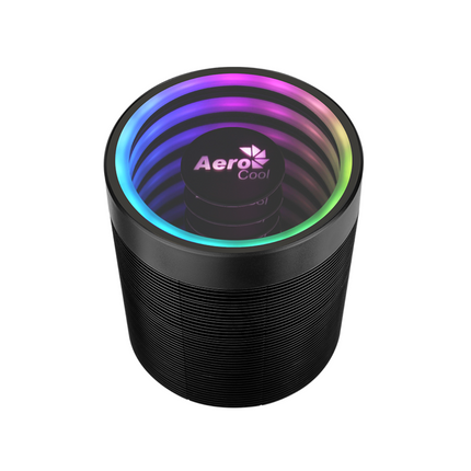 Abanico AeroCool Mirage 5 ARGB PWM 4P para CPU | Tecnología Heat Core Touch | Efecto de Iluminación RGB | Negro