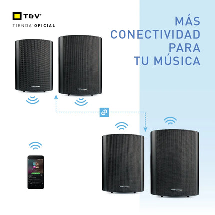 Parlante para Exteriores Thonet & Vander Fleck 7 Gen2 | 70W RMS | Bluetooth 5.0 | TWS | Resistentes al Agua | Soporte de Pared Incluido