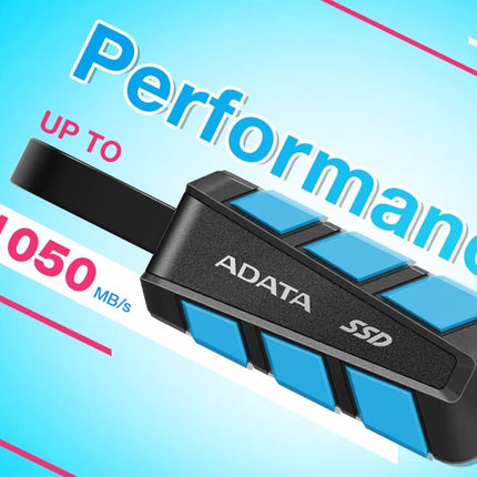 Disco Duro Externo Sólido ADATA SC740 | 1TB | USB 3.2 Gen2 | 1,050/1,000 MB/s | Resistente a Golpes | Cable USB-C Integrado