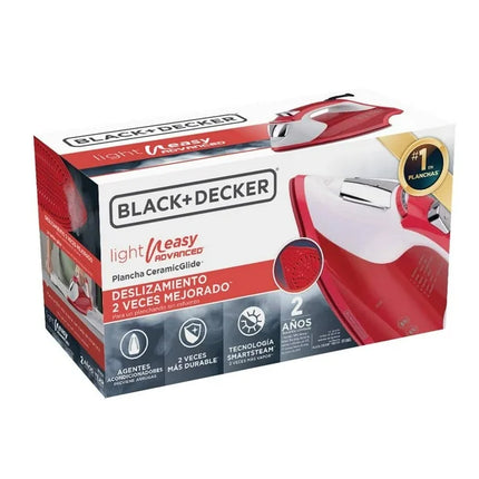 Plancha de Vapor Black+Decker Light+Easy IR1865 | 1200 W | Suela CeramicGlide | SmartSteam™ | Cable Giratorio 360°