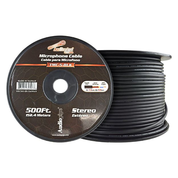 Audiopipe cable para micrófono TMC-5-BLK 152m vista frontal