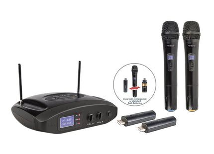 Studio Z Micrófono Inalámbrico Doble UHF Recargable GW-R2000