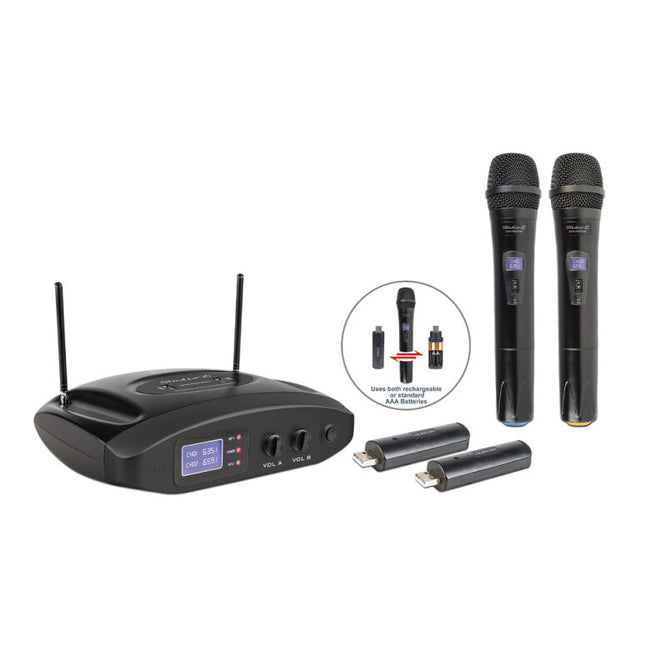 Studio Z Micrófono Inalámbrico Doble UHF Recargable GW-R2000