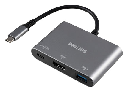 Philips Adaptador Multipuerto USB-C DLK9220C/27 3 en 1 Plateado