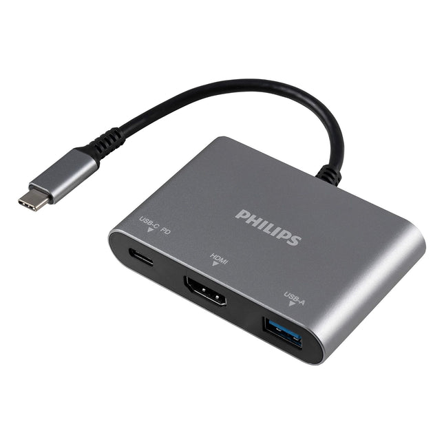 Philips Adaptador Multipuerto USB-C DLK9220C/27 3 en 1 Plateado