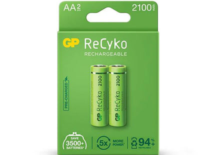 GP Baterías Recargables ReCyko AA 2100mAh 2 Unidades, GPRHC212E036