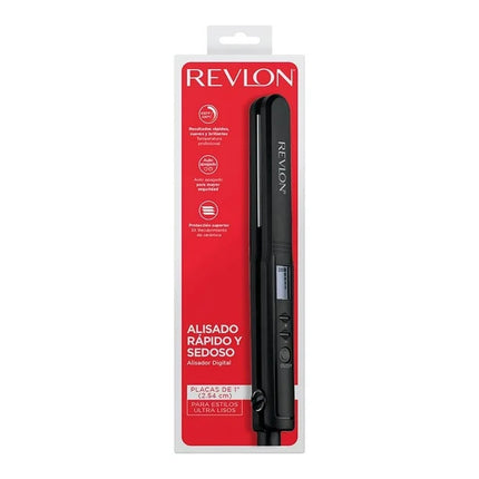 Alisadora Cerámica Tourmaline Revlon 1” Negra | Para un alisado profesional con brillo y suavidad