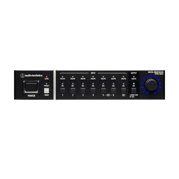 Audio-Technica ATDM-0604A mezcladora digital DSP Smart 6 canales 3 salidas - vista frontal