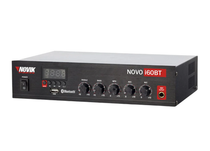 Novik NOVO-I60BT mezclador amplificado 60W 100V/8Ohms 3 canales BT/MP3 - vista frontal