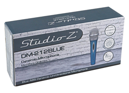 Studio Z Micrófono de Mano Dinámico Cardioide DM-212 Azul