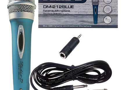 Studio Z Micrófono de Mano Dinámico Cardioide DM-212 Azul
