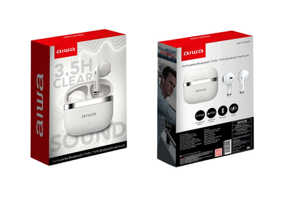 AIWA Audífonos Inalámbricos TWS AWTWSG31 Bluetooth 5.4 IPX4 Blanco