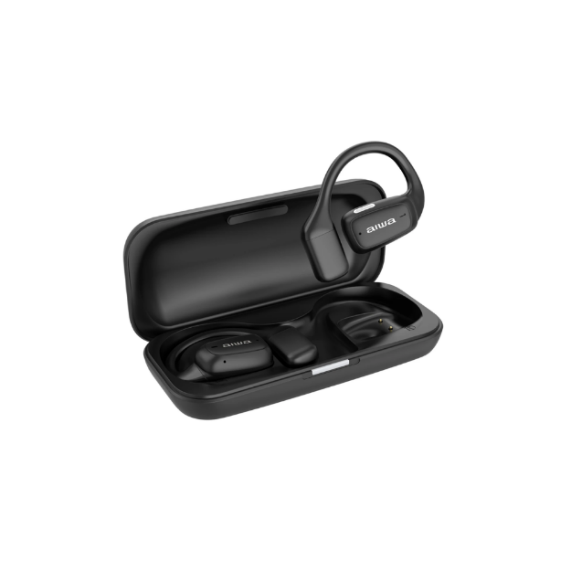 AIWA AW-K56B audífono conducción de aire negro vista frontal