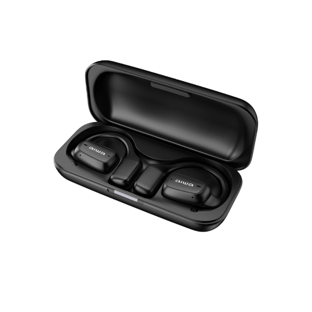 AIWA AW-K56B audífono conducción de aire negro estuche de carga