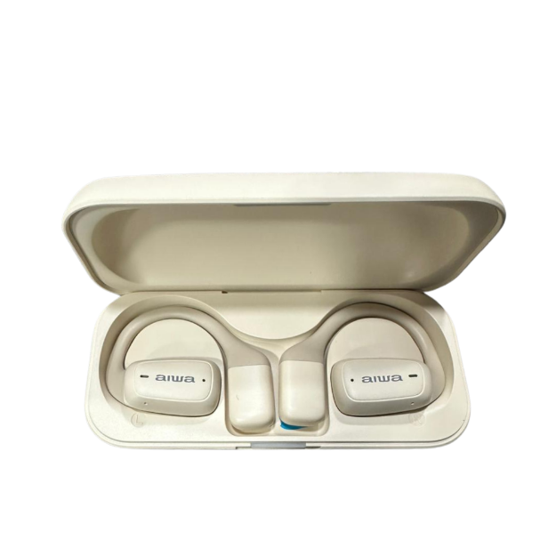 AIWA AW-K56W audífono conducción de aire beige vista frontal