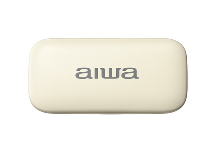 AIWA AW-K56W audífono conducción de aire beige estuche de carga