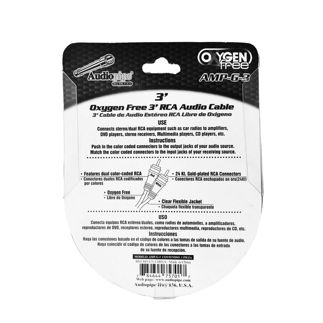 Audiopipe cable RCA 90cm, AMP-G-3