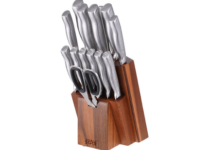 Set de Cuchillos Winning Star ST-7807, 15 Piezas con Base
