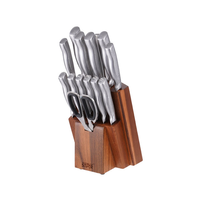 Set de Cuchillos Winning Star ST-7807, 15 Piezas con Base