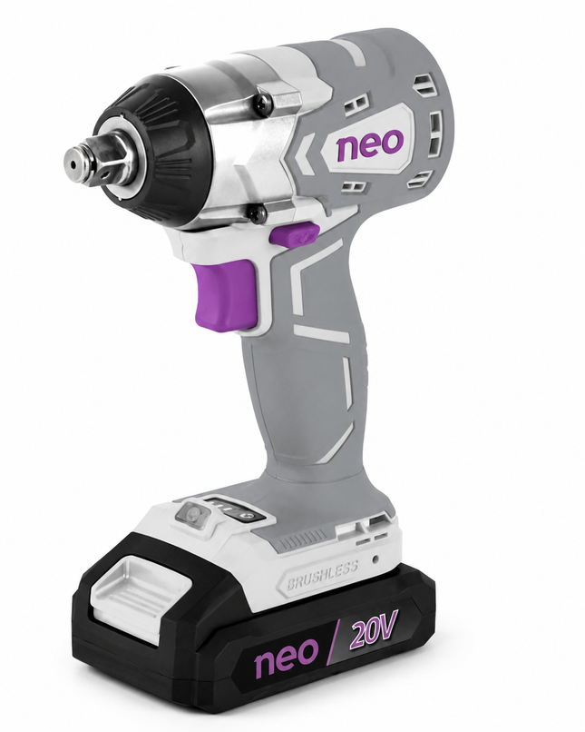 NEO K2-4 Combo 20 V con Taladro 1/2", Esmeril 4-1/2" y Llave de Impacto 1/2"