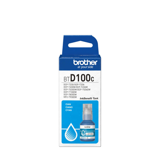 Tinta Brother BTD100C diseño antiderrames para recarga fácil de tanque InkBenefit Tank
