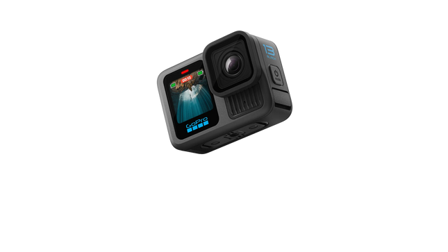 GoPro HERO13 Black vista trasera mostrando pantalla táctil y controles