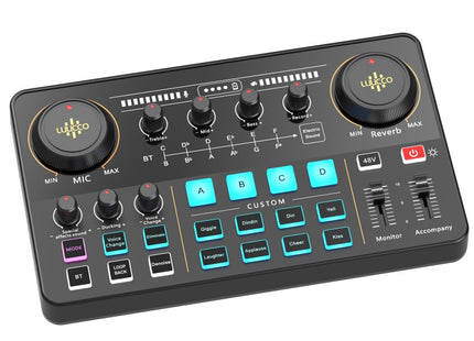 Luucco MI-2 interfaz de audio con mezclador y tarjeta de sonido, vista superior
