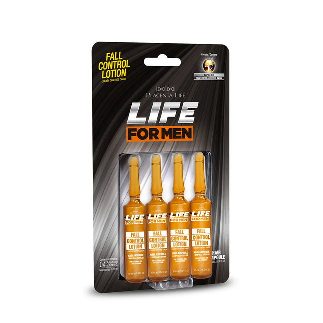 Ampollas Control Caída Life for Men x4 Placent Life | Para fortalecer el cabello y reducir la caída desde la raíz