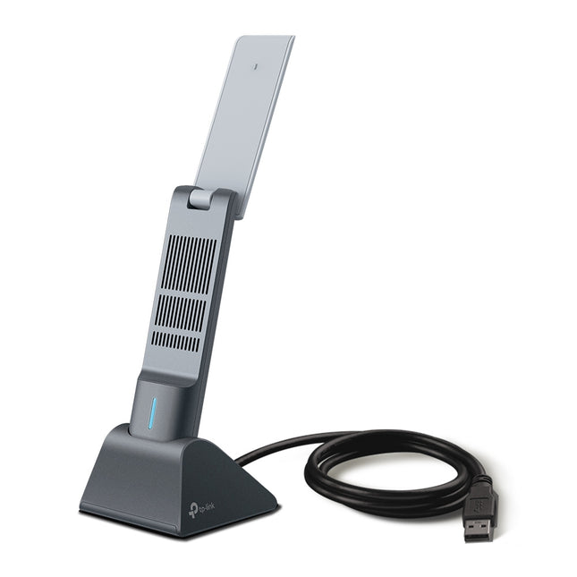 Adaptador USB inalámbrico TP-Link Archer TX20UH AX1800 vista frontal con antenas externas