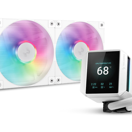 Enfriamiento Líquido DeepCool MYSTIQUE 240 WH ARGB | 240 mm | LCD 2,8” | LGA1851 / 1700 / AM5