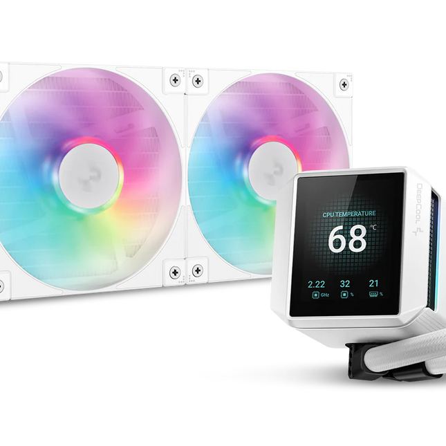 Enfriamiento Líquido DeepCool MYSTIQUE 240 WH ARGB | 240 mm | LCD 2,8” | LGA1851 / 1700 / AM5