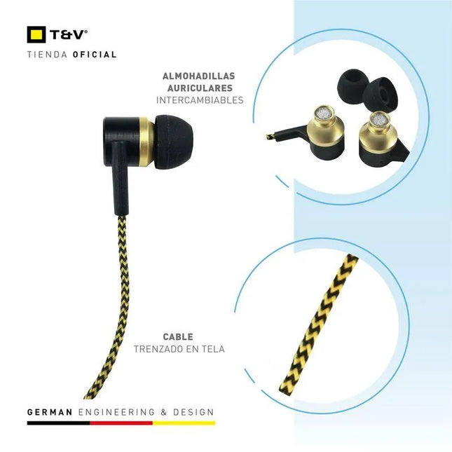Audífono Thonet & Vander Klein | Alámbrico | Conector 3.5 mm | Sonido Estéreo