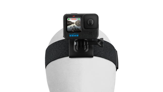 Vista frontal del soporte clip GoPro para cabeza modular