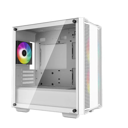 Case Gaming RGB DeepCool CC360 Mini Tower R-CC360-WHAPM3-G1 | 3 Ventiladores de 140 mm | Vidrio Lateral | Malla Frontal