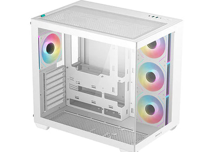 Case DeepCool CG530 4F WH R-CG530-WHADA4-G-1 | Torre Media | Plástico y Acero | 3 Ventiladores Laterales | 1 Ventilador Trasero | Blanco