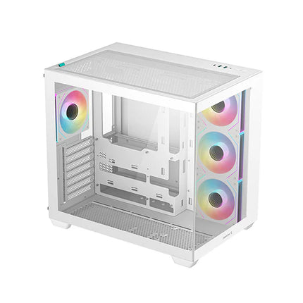 Case DeepCool CG530 4F WH R-CG530-WHADA4-G-1 | Torre Media | Plástico y Acero | 3 Ventiladores Laterales | 1 Ventilador Trasero | Blanco