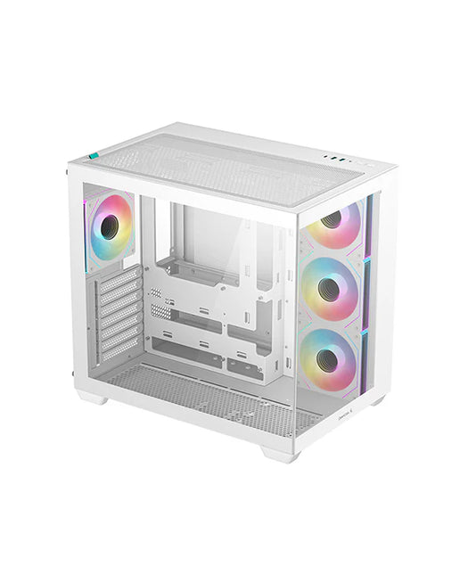 Case DeepCool CG530 4F WH R-CG530-WHADA4-G-1 | Torre Media | Plástico y Acero | 3 Ventiladores Laterales | 1 Ventilador Trasero | Blanco