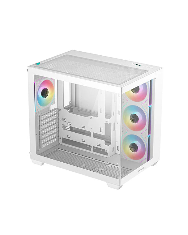 Case DeepCool CG530 4F WH R-CG530-WHADA4-G-1 | Torre Media | Plástico y Acero | 3 Ventiladores Laterales | 1 Ventilador Trasero | Blanco