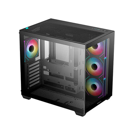 Case DeepCool CG580 AF BK R-CG580-BKADA4-G-1 | Torre Media | Plástico y Acero | 3 Ventiladores Laterales | 1 Ventilador Trasero | Negro