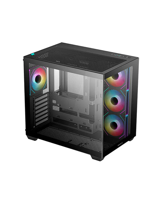 Case DeepCool CG580 AF BK R-CG580-BKADA4-G-1 | Torre Media | Plástico y Acero | 3 Ventiladores Laterales | 1 Ventilador Trasero | Negro
