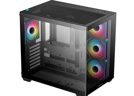 Case DeepCool CG530 4F BK R-CG530-BKADA4-G-1 | Torre Media | Plástico y Acero | 3 Ventiladores Laterales | 1 Ventilador Trasero | Negro